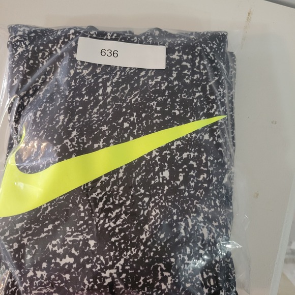Nike Dri-FIT Pullover Hoodie XL Black Speckled Volt Green Swoosh Sweatshirt - Picture 14 of 14